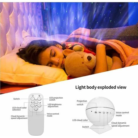 Projecteur De Lumiere D'etoile A LED 3 En 1 Projecteur De Veilleuse USB Avec Telecommande Lune Et Etoiles 3 Projecteur De Lumiere D'etoile A LED 3 En 1 Projecteur De Veilleuse USB Avec Telecommande Lune Et Etoiles – Image 3