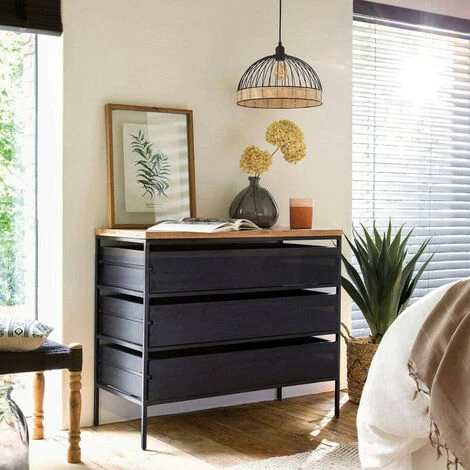 ATMOSPHERA Suspension Métal Filaire Rotin Suwa - Noir - D 35 Cm - Livraison Gratuite 2 ATMOSPHERA Suspension Métal Filaire Rotin Suwa - Noir - D 35 Cm - Livraison Gratuite – Image 2