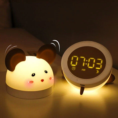 Veilleuse Enfant 3-en-1 Réveil Et Veilleuse 7 Couleurs LED Luminosité Réglable Avec Télécommande USB Rechargeable Veilleuse Bébé 1 Veilleuse Enfant 3-en-1 Réveil Et Veilleuse 7 Couleurs LED Luminosité Réglable Avec Télécommande USB Rechargeable Veilleuse Bébé