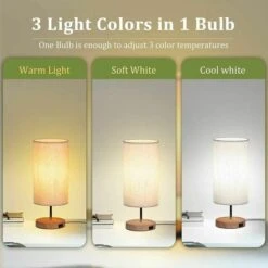 Lot De 2 Lampes De Chevet à Commande Tactile, 3 Températures De Couleur Et Luminosité Continue, Ports De Charge USB, Lampes De Chevet Ampoules 2 Pour Salon Chambre D'enfants Bureau GLUROO [Classe éne 7 Lot De 2 Lampes De Chevet à Commande Tactile, 3 Températures De Couleur Et Luminosité Continue, Ports De Charge USB, Lampes De Chevet Ampoules 2 Pour Salon Chambre D'enfants Bureau GLUROO [Classe éne -EUROPALAMP Soldes Magasin 83754856 3