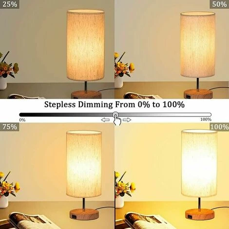 Lot De 2 Lampes De Chevet à Commande Tactile, 3 Températures De Couleur Et Luminosité Continue, Ports De Charge USB, Lampes De Chevet Ampoules 2 Pour Salon Chambre D'enfants Bureau GLUROO [Classe éne 4 Lot De 2 Lampes De Chevet à Commande Tactile, 3 Températures De Couleur Et Luminosité Continue, Ports De Charge USB, Lampes De Chevet Ampoules 2 Pour Salon Chambre D'enfants Bureau GLUROO [Classe éne – Image 4