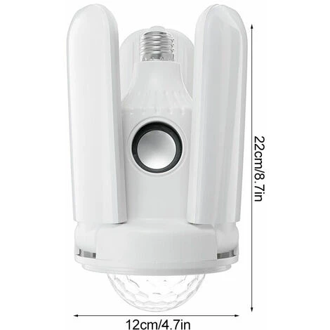 E27 LED RGB Déformable 3 Lames Ventilateur De Plafond Lumière Bluetooth Musique Lampe 3 E27 LED RGB Déformable 3 Lames Ventilateur De Plafond Lumière Bluetooth Musique Lampe – Image 3