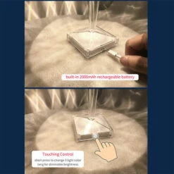 Lampe De Table En Cristal De Diamant, Lampe De Chevet De Chambre En Cristal Rechargeable Par Usb, Temperature/Luminosite Reglables, Type Tactile De Batterie Au Lithium - Avec Batterie, Type Tactile 9 Lampe De Table En Cristal De Diamant, Lampe De Chevet De Chambre En Cristal Rechargeable Par Usb, Temperature/Luminosite Reglables, Type Tactile De Batterie Au Lithium - Avec Batterie, Type Tactile -EUROPALAMP Soldes Magasin 85548353 5