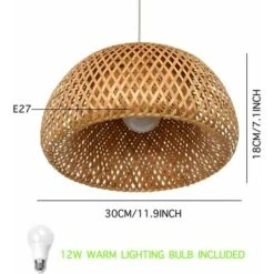 Lustre En Bambou Tissé à La Main Fil De Bambou Naturel Style Pastoral Restaurant, Café, Chambre à Coucher, Plafond D'entrée -EUROPALAMP Soldes Magasin 85729862 3
