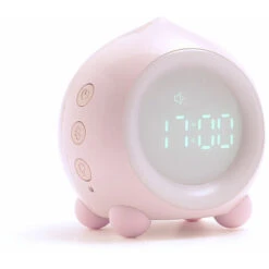 Réveil Enfant Lumineux LED Numerique Lampe Réveil Veilleuse Fille Garcons Jour Nuit Enfant Volume Réglable Snooze Réveil En USB Charge,