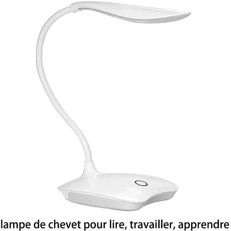 Lampe De Bureau LED à Variateur Tactile à 3 Niveaux De Luminosité, Lampe De Bureau Avec Col De Cygne Flexible, Lampe De Jour, Lampe De Chevet Pour Lire, Travailler, Apprendre Blanc 1 Lampe De Bureau LED à Variateur Tactile à 3 Niveaux De Luminosité, Lampe De Bureau Avec Col De Cygne Flexible, Lampe De Jour, Lampe De Chevet Pour Lire, Travailler, Apprendre Blanc