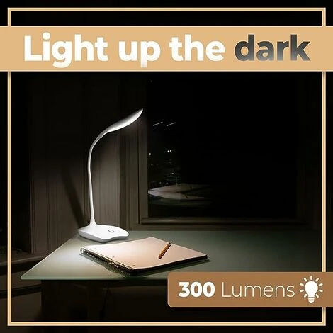 Lampe De Bureau LED à Variateur Tactile à 3 Niveaux De Luminosité, Lampe De Bureau Avec Col De Cygne Flexible, Lampe De Jour, Lampe De Chevet Pour Lire, Travailler, Apprendre Blanc 4 Lampe De Bureau LED à Variateur Tactile à 3 Niveaux De Luminosité, Lampe De Bureau Avec Col De Cygne Flexible, Lampe De Jour, Lampe De Chevet Pour Lire, Travailler, Apprendre Blanc – Image 4