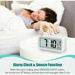 DHKLFA Réveil Digital Réveil Matin, Horloge Numérique Réveil à Pile Silencieux Pour Enfants Adultes Grand écran LED Température Calendrier(Blanc) 7 DHKLFA Réveil Digital Réveil Matin, Horloge Numérique Réveil à Pile Silencieux Pour Enfants Adultes Grand écran LED Température Calendrier(Blanc) -EUROPALAMP Soldes Magasin 87906204 3