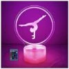 DHKLFA Creative Gymnastique Artistique 3D Veilleuse Alimenté USB Interrupteur Tactile Télécommande LED Décor Optique Illusion 3D Lampe