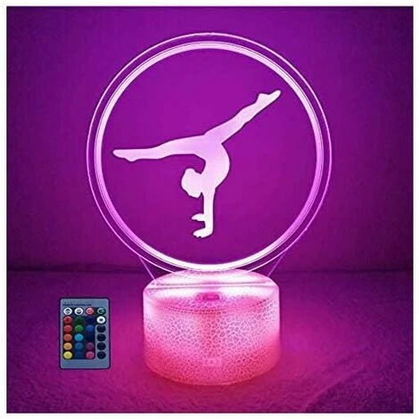 DHKLFA Creative Gymnastique Artistique 3D Veilleuse Alimenté USB Interrupteur Tactile Télécommande LED Décor Optique Illusion 3D Lampe 1 DHKLFA Creative Gymnastique Artistique 3D Veilleuse Alimenté USB Interrupteur Tactile Télécommande LED Décor Optique Illusion 3D Lampe