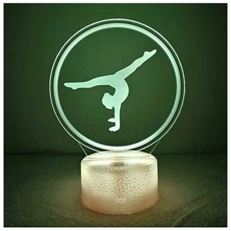 DHKLFA Creative Gymnastique Artistique 3D Veilleuse Alimenté USB Interrupteur Tactile Télécommande LED Décor Optique Illusion 3D Lampe 3 DHKLFA Creative Gymnastique Artistique 3D Veilleuse Alimenté USB Interrupteur Tactile Télécommande LED Décor Optique Illusion 3D Lampe – Image 3