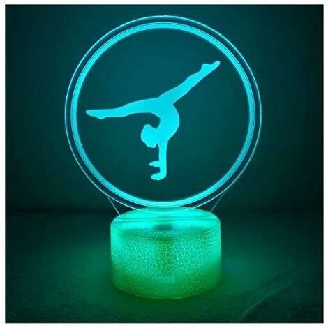 DHKLFA Creative Gymnastique Artistique 3D Veilleuse Alimenté USB Interrupteur Tactile Télécommande LED Décor Optique Illusion 3D Lampe 5 DHKLFA Creative Gymnastique Artistique 3D Veilleuse Alimenté USB Interrupteur Tactile Télécommande LED Décor Optique Illusion 3D Lampe – Image 5