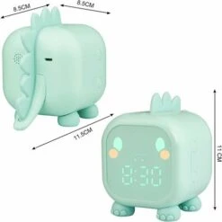 Réveil Enfant Fille Garcons Dinosaure Lumineux Reveil Enfant Numerique Lampe Réveil Veilleuse Jour Nuit Enfant Réveil De La Maternelle Volume Réglable Avec Snooze Compte à Rebours-Vert -EUROPALAMP Soldes Magasin 88667331 4