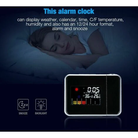 Réveil à Projection Numérique Réveil à Projection Réveil LED Avec Projection 5 Réveil à Projection Numérique Réveil à Projection Réveil LED Avec Projection – Image 5