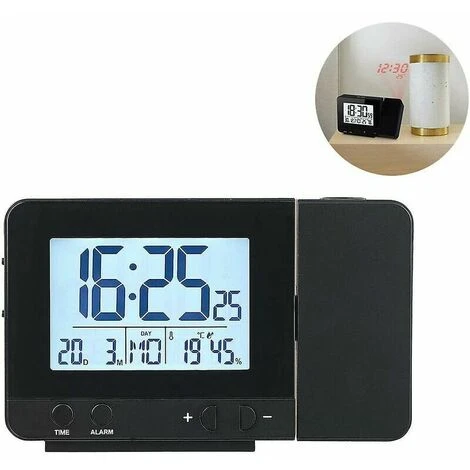 Réveil Numérique à Projection Pour Chambres à Coucher, Grand Réveil Avec Projection Au Plafond Avec Port USB, Batterie De Secours, Projecteur 180, Affichage LED 2 Réveil Numérique à Projection Pour Chambres à Coucher, Grand Réveil Avec Projection Au Plafond Avec Port USB, Batterie De Secours, Projecteur 180, Affichage LED – Image 2