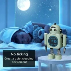 Premier® Réveil Pour Enfants, Lumière LED Jour/nuit Réveil Pour Enfants Avec 5 Mélodies Différentes, 3 Niveaux De Volume, Affichage De L'heure Et De La Température Ambiante（Bleu Clair） -EUROPALAMP Soldes Magasin 88736670 4