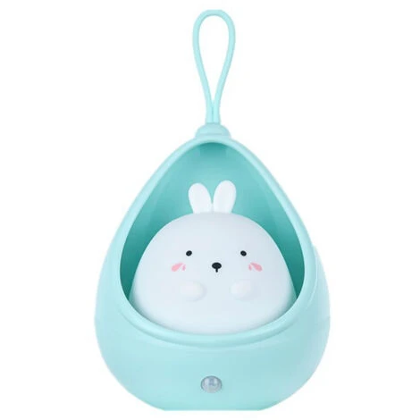 Veilleuse à Induction Du Corps Humain, Veilleuse En Silicone De Chevet De Garde-robe De Chambre à Coucher Lapin Mignon Bleu 1 Veilleuse à Induction Du Corps Humain, Veilleuse En Silicone De Chevet De Garde-robe De Chambre à Coucher Lapin Mignon Bleu