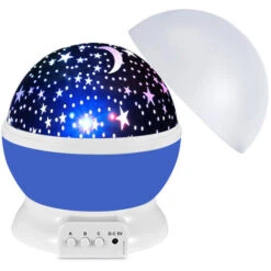 Veilleuse BéBé, Veilleuse Enfant Musicale Et Lumineuse, Projecteur Ciel Etoile, 10 Couleurs Veilleuse Etoile Projection, Lampe Projecteur LED Enfant Adulte, Cadeau Enfant Bebe Fille Garcon（bleu）