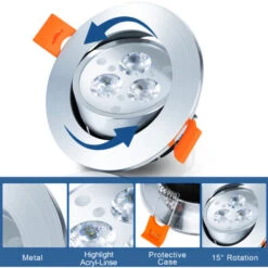 EINFEBEN 20x Spots LED Encastrables Orientables, Spots LED à Encastrer,Spot Encastrable 3W, Spots Encastrés,Plafonnier Spot Spot Encastrable- Blanc Froid 7 EINFEBEN 20x Spots LED Encastrables Orientables, Spots LED à Encastrer,Spot Encastrable 3W, Spots Encastrés,Plafonnier Spot Spot Encastrable- Blanc Froid -EUROPALAMP Soldes Magasin 89301935 3