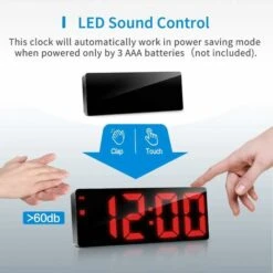 Réveil Numérique, Flysocks Réveil Numérique Avec 3 Niveaux De Luminosité, Réveil électronique Alimenté Par USB Ou 3 Piles AAA (non Incluses), Réveil Snooze Avec Contrôle Du Son Et Affichage LED 1pc No -EUROPALAMP Soldes Magasin 89768206 3