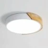 LED Plafonnier Bois Rond 24W, Intérieur Luminaires Plafonnier 6000K (Blanc Froid), Moderne Lampe De Plafond Ø305CM Pour Salle De Bain, Chambre, Cuisine, Salon, Salle à Manger, Bureau (Blanc)