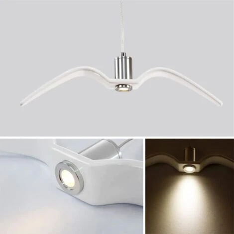 Lustre, Comptoir De Bar De Restaurant Nordique Lampe Suspendue 3000K Lumière Chaude Conception De Mouette Lustre Décoratif Simple Moderne Café Magasin De Vêtements Hôtel Réception Suspension/type A 4 Lustre, Comptoir De Bar De Restaurant Nordique Lampe Suspendue 3000K Lumière Chaude Conception De Mouette Lustre Décoratif Simple Moderne Café Magasin De Vêtements Hôtel Réception Suspension/type A – Image 4