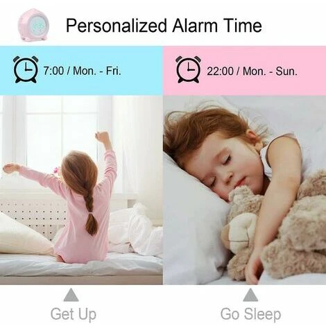 Rose-Réveil Enfant Lumineux Led Lampe Numérique Réveil Veilleuse Fille Garçons Jour Nuit Enfant Volume Réglable Snooze Réveil E 3 Rose-Réveil Enfant Lumineux Led Lampe Numérique Réveil Veilleuse Fille Garçons Jour Nuit Enfant Volume Réglable Snooze Réveil E – Image 3