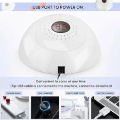 Orchidée-LED UV Lampe à Ongles 54W Sèche-Ongles Gel Nail Durcissement Lampe UV Pour Gel Vernis À Ongles Avec USB 3 Minuterie Capteur Automatique, -EUROPALAMP Soldes Magasin 90137948 5