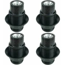 Rose-4 Pièces E14 Socket Lamp Bulb 250V 4A Plastic Light Bulb Socket Holder External Thread Retro Style (E14 Dent Complète)