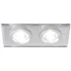 Support Double Encastrable Verre Et Chrome Pour Ampoule LED GU10