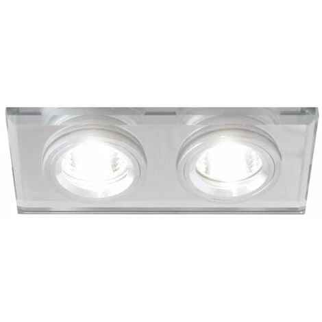 Support Double Encastrable Verre Et Chrome Pour Ampoule LED GU10 1 Support Double Encastrable Verre Et Chrome Pour Ampoule LED GU10