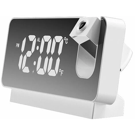 Réveil à Projection Pour Chambre à Coucher, Gradateur De Radio-réveil Numérique Et Ports De Charge USB, Projecteur Rotatif à 180°, Double Alarme, Répétition, Affichage LED Clair Horloge Numérique Pour 1 Réveil à Projection Pour Chambre à Coucher, Gradateur De Radio-réveil Numérique Et Ports De Charge USB, Projecteur Rotatif à 180°, Double Alarme, Répétition, Affichage LED Clair Horloge Numérique Pour