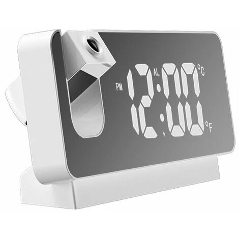 Réveil à Projection Pour Chambre à Coucher, Gradateur De Radio-réveil Numérique Et Ports De Charge USB, Projecteur Rotatif à 180°, Double Alarme, Répétition, Affichage LED Clair Horloge Numérique Pour 2 Réveil à Projection Pour Chambre à Coucher, Gradateur De Radio-réveil Numérique Et Ports De Charge USB, Projecteur Rotatif à 180°, Double Alarme, Répétition, Affichage LED Clair Horloge Numérique Pour – Image 2