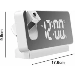 Réveil à Projection Pour Chambre à Coucher, Gradateur De Radio-réveil Numérique Et Ports De Charge USB, Projecteur Rotatif à 180°, Double Alarme, Répétition, Affichage LED Clair Horloge Numérique Pour 7 Réveil à Projection Pour Chambre à Coucher, Gradateur De Radio-réveil Numérique Et Ports De Charge USB, Projecteur Rotatif à 180°, Double Alarme, Répétition, Affichage LED Clair Horloge Numérique Pour -EUROPALAMP Soldes Magasin 91099111 3