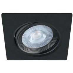 Spot LED Encastrable Orientable 5W Carré Noir SMD - Blanc Chaud