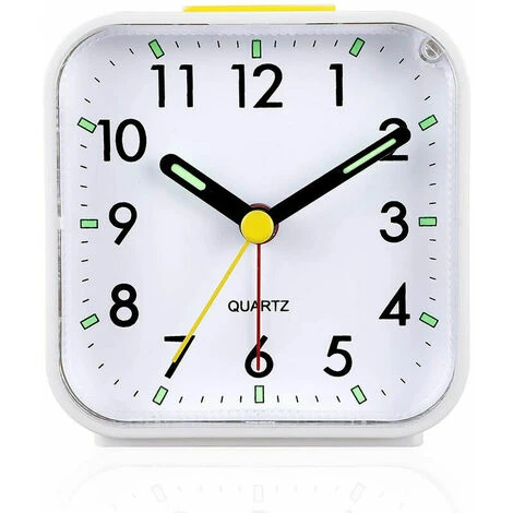 Réveil Analogique Silencieux Sans Tictac, Réveil En Douceur, Bips Sonores, Augmentation Du Volume, Fonctions De Répétition Et D'éclairage à Piles, Réglage Facile, Blanc 1 Réveil Analogique Silencieux Sans Tictac, Réveil En Douceur, Bips Sonores, Augmentation Du Volume, Fonctions De Répétition Et D'éclairage à Piles, Réglage Facile, Blanc