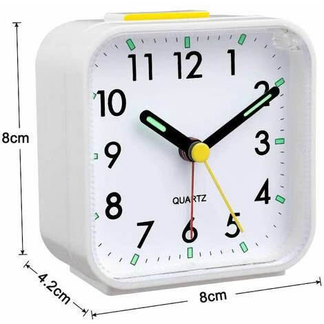 Réveil Analogique Silencieux Sans Tictac, Réveil En Douceur, Bips Sonores, Augmentation Du Volume, Fonctions De Répétition Et D'éclairage à Piles, Réglage Facile, Blanc 5 Réveil Analogique Silencieux Sans Tictac, Réveil En Douceur, Bips Sonores, Augmentation Du Volume, Fonctions De Répétition Et D'éclairage à Piles, Réglage Facile, Blanc – Image 5