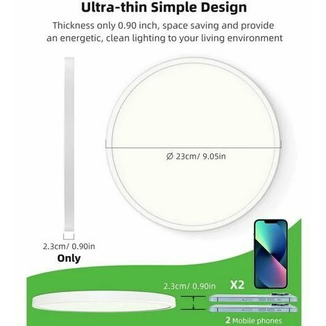 20W LED Plafonnier Salle De Bain Lumière Blanche Lumière étanche Plafonnier Pour Salle De Bain Chambre Cuisine Balcon Ø232cm 3 20W LED Plafonnier Salle De Bain Lumière Blanche Lumière étanche Plafonnier Pour Salle De Bain Chambre Cuisine Balcon Ø232cm – Image 3