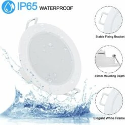 Spot Led Encastrable Dimmable, 3W 4000K Blanc Naturel, IP65 Plafonnier Led Salle De Bain, Spot Led Extra Plat 35mm, Diamètre Du Trou Φ68-80mm, AC230V Éclairage De Plafond Pour Salon, Lot De 6 -EUROPALAMP Soldes Magasin 92334126 3