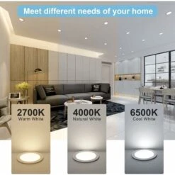 Spot Led Encastrable Dimmable, 3W 4000K Blanc Naturel, IP65 Plafonnier Led Salle De Bain, Spot Led Extra Plat 35mm, Diamètre Du Trou Φ68-80mm, AC230V Éclairage De Plafond Pour Salon, Lot De 6 -EUROPALAMP Soldes Magasin 92334126 5