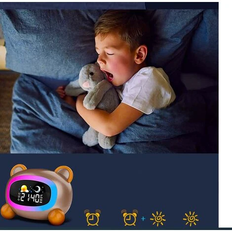 Réveil Enfant Reveil Enfant Educatif Jour/Nuit Lumineux LED Numerique Lampe Snooze Réveil 5 Couleurs,5Types De Musique-Réveil Lapin (lapin) 2 Réveil Enfant Reveil Enfant Educatif Jour/Nuit Lumineux LED Numerique Lampe Snooze Réveil 5 Couleurs,5Types De Musique-Réveil Lapin (lapin) – Image 2