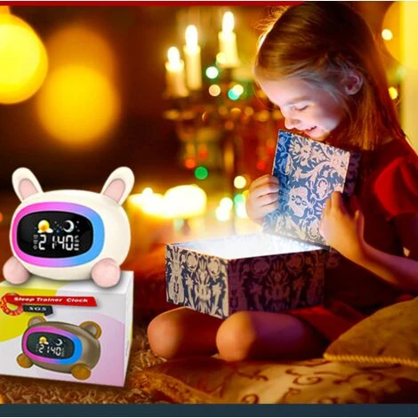 Réveil Enfant Reveil Enfant Educatif Jour/Nuit Lumineux LED Numerique Lampe Snooze Réveil 5 Couleurs,5Types De Musique-Réveil Lapin (lapin) 4 Réveil Enfant Reveil Enfant Educatif Jour/Nuit Lumineux LED Numerique Lampe Snooze Réveil 5 Couleurs,5Types De Musique-Réveil Lapin (lapin) – Image 4