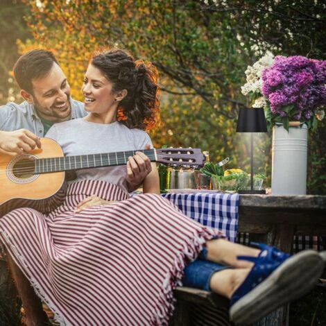 Lampe De Table Rechargeable Dimmable Sans Fil L'intérieur L'extérieur IP54 Fonction Tactile USB-C 2m Noir 5 Lampe De Table Rechargeable Dimmable Sans Fil L'intérieur L'extérieur IP54 Fonction Tactile USB-C 2m Noir – Image 5