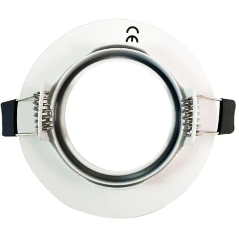 EUROPALAMP 10 Collerettes Supports Encastrables Orientables Spot LED Rond Blanc - Diametre 90mm - Trou De Perçage 65mm 4 EUROPALAMP 10 Collerettes Supports Encastrables Orientables Spot LED Rond Blanc - Diametre 90mm - Trou De Perçage 65mm – Image 4