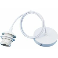 E27 Porte Lampe Suspension, E27 Pendentif Lampes Suspendues Accessoires, E27 Lampe Suspendue Accessoires Avec 1M Cable, Pour Bar, Café, Magasin De Vêtements, Maison, Htel (Blanc)