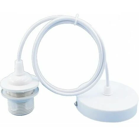 E27 Porte Lampe Suspension, E27 Pendentif Lampes Suspendues Accessoires, E27 Lampe Suspendue Accessoires Avec 1M Cable, Pour Bar, Café, Magasin De Vêtements, Maison, Htel (Blanc) 2 E27 Porte Lampe Suspension, E27 Pendentif Lampes Suspendues Accessoires, E27 Lampe Suspendue Accessoires Avec 1M Cable, Pour Bar, Café, Magasin De Vêtements, Maison, Htel (Blanc) – Image 2