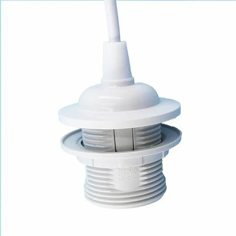 E27 Porte Lampe Suspension, E27 Pendentif Lampes Suspendues Accessoires, E27 Lampe Suspendue Accessoires Avec 1M Cable, Pour Bar, Café, Magasin De Vêtements, Maison, Htel (Blanc) 4 E27 Porte Lampe Suspension, E27 Pendentif Lampes Suspendues Accessoires, E27 Lampe Suspendue Accessoires Avec 1M Cable, Pour Bar, Café, Magasin De Vêtements, Maison, Htel (Blanc) – Image 4