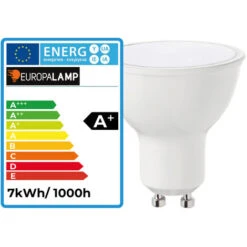 EUROPALAMP 10 Spots Encastrable Orientable BLANC Avec GU10 LED De 7W Eqv. 56W Blanc Chaud 2700K 9 EUROPALAMP 10 Spots Encastrable Orientable BLANC Avec GU10 LED De 7W Eqv. 56W Blanc Chaud 2700K -EUROPALAMP Soldes Magasin 9350723 5