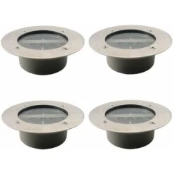 Projecteurs Solaires à 3 LED étanches IP65 Pour Pelouse De Jardin, Blanc Froid Lot De 4