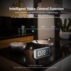 Réveil Numérique, Alarm Réveil LED Avec Fonction Snooze, Charge Des Ports USB (Argent) -EUROPALAMP Soldes Magasin 94080683 4